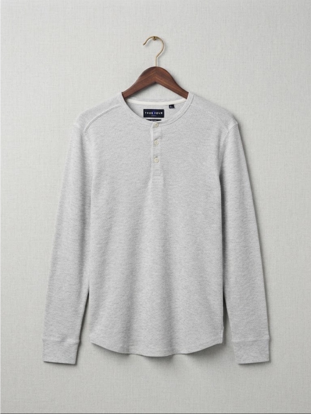 Light Gray Long-Sleeve Henley Shirt-Brand New